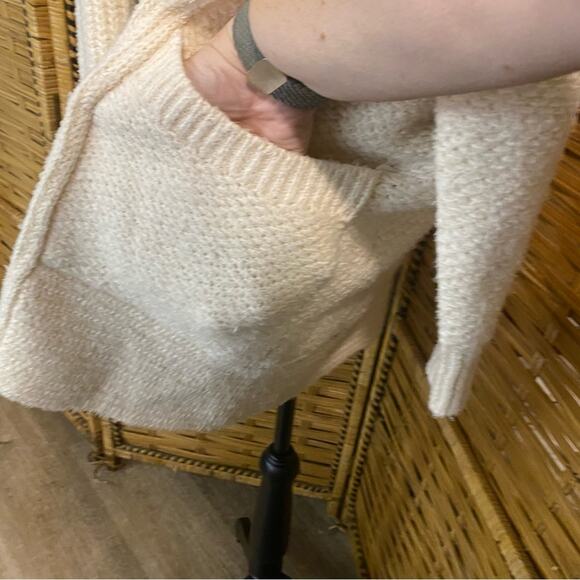 Pilcro Cream Oversized Open Long Cardigan Sweater Soft cotton blend XL cozy - Picture 6 of 9